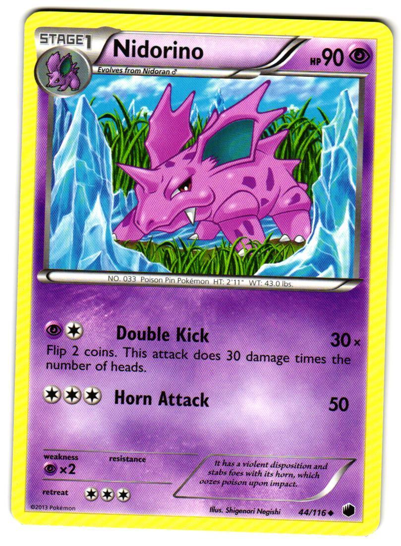 Pokemon Plasma Freeze Nidorino #44/116 Uncommon Lightly played