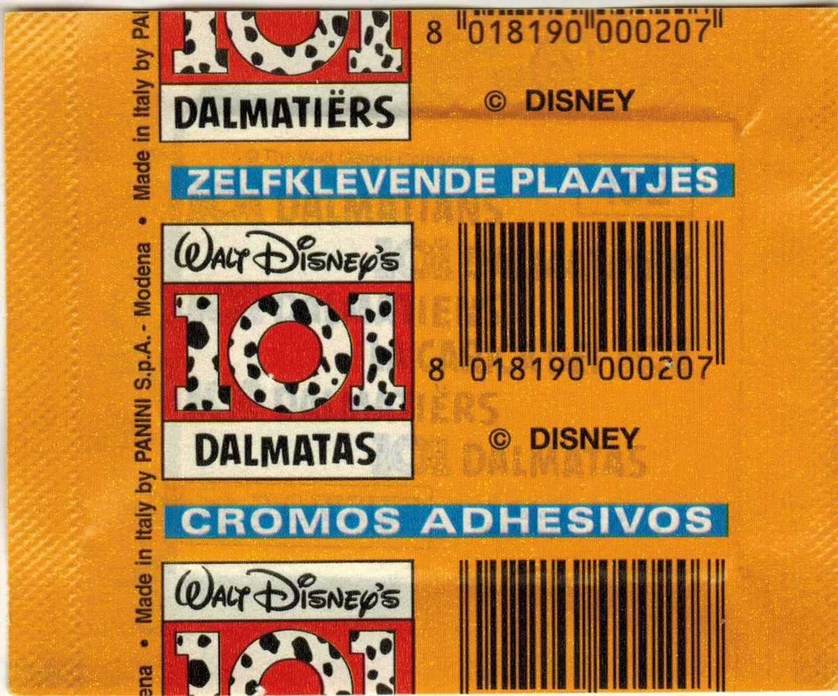 Italy 1995 Panini Walt DIsney 101 Dalmatians Sticker Pack - 101 Dalmatiens