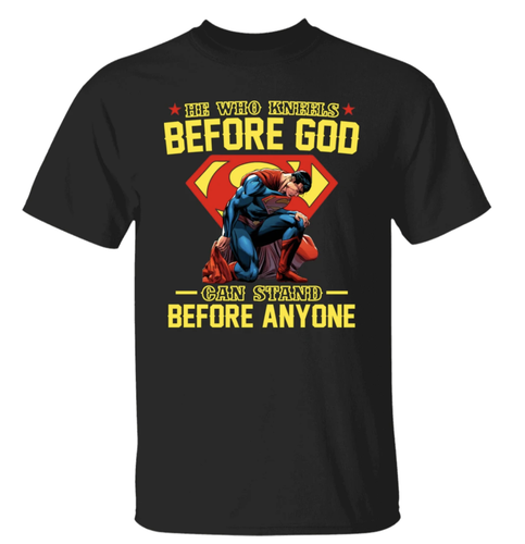 Superman T Shirt Inspirational Superhero Shirt Worship Faith Religious Quote Tee - Bild 7 von 10
