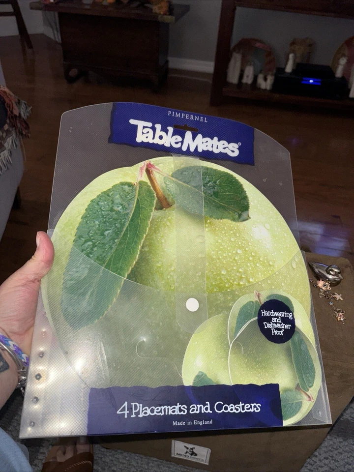 Manteles y posavasos Pimpernel Table Mates manzana verde al aire libre hechos en Inglaterra Foto 4 de 4
