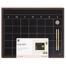 U Brands 16X20 Flat Front Wood Frame Chalkboard Calendar - Walnut