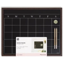 U Brands 16X20 Flat Front Wood Frame Chalkboard Calendar - Walnut