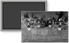 Disney Silly Symphonies Skeleton Dance 1929 Cartoon Fridge 2 x 3 Magnet #1