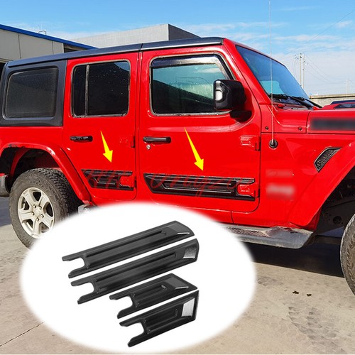 Black Car Body Door Side Molding Sill Guard For Jeep Wrangler JL 4DR