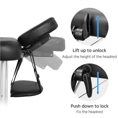 Mobiclinic®, Massage Table, Beauty Bed, Massage Bed, Professional, Portable, Wooden, 2 Sections, Lash Bed, Adjustable, 180x60 Cm, Therapy Couch, Physiotherapy, Tattoo Bed, Up To 150 Kg, Blue - View #7