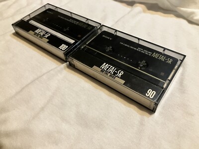 Lot of 2 Metal Bias Audio Cassettes - Sony SR 90/100 min USED - SOLD AS BLANKS