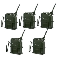 5pcs Jerry Can with Holder 20L Liter 5 Gallons - Steel Tank Fuel Gasoline Green