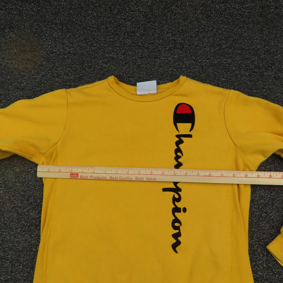 Champion Sudadera Juvenil Grande Amarilla Manga Larga Informal Cómoda Gimnasio Niños Foto 2 de 4