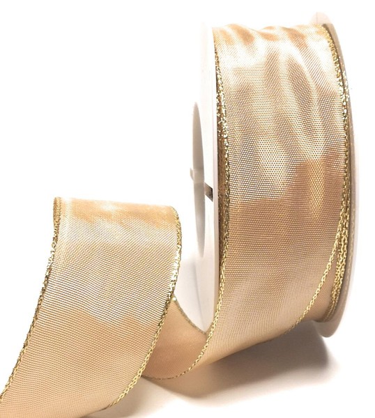 0,32€/M) Schleifenband 25M X 40Mm Honig - Gold Mit Dekoband Geschenkband #5121-image