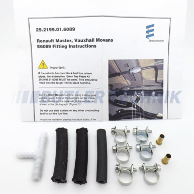 Eberspacher Heizung Kraftstoff T Stück Kit 8x6x8 für Renault Master und Vauxhall Movano