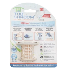 Tub Shroom CLEAN WHITE Revolutionary Bathtub Strainer Hair Catcher