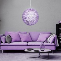 Esszimmerleuchte Pendelleuchte HäNgelampe Kristalle Lila Kugellampe Wohnzimmer