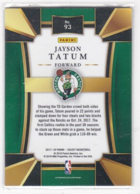 2017-18 Panini Select #93 Jayson Tatum RC Boston Celtics | eBay