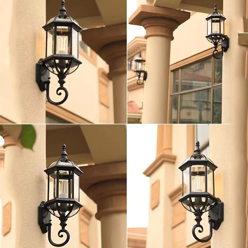 Black outdoor led sale wall lantern sconce