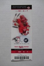 CINCINNATI REDS VS BREWERS 8/24/2013 FULL TICKET ~ LUDWICK/COZART/VOTTO+ HRs