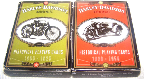 HARLEY DAVIDSON 1997 2 decks PLAYING CARDS 1903 thru 1959
