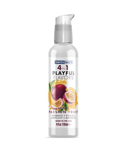 Swiss Navy 4 in 1 Playful Flavors Wild Passion Fruit - 4 oz - Picture 2 of 3