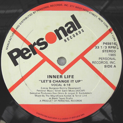 INNER LIFE - Let's Change It Up 12'' Vinyl, 1985