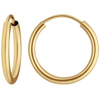Paar Ohrringe Creolen Rund Schlicht Ohrschmuck Aus 585 Gold Gelbgold 15X2Mm