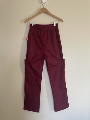 Denice Scrub Pants Wine S Unisex Medical Cotton Blend Solid MAGNINE 1104WNW
