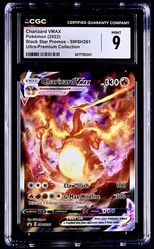 Pokémon 2022 Charizard Vmax SWSH261 Black Star Promo Ultra Premium CGC 9 MINT