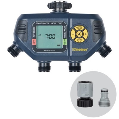 4 Zone Digital Timer, Black, Yellow - Waters 1 Min to 6 Hours Automatically
