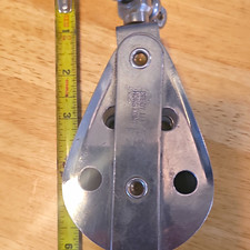 Fulton SF-42S Double Sheave Wire Rope Pulley Block w/ Swivel Hook