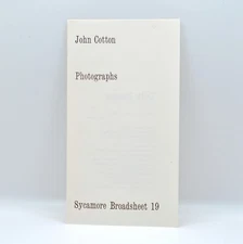 Sycamore Broadsheet 19, John Cotton, Photographs, 1973, Broadside Poetry