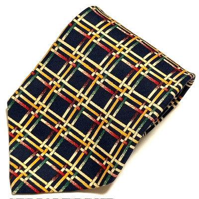 Vintage Paul Stuart Tie Basketweave Shadow Geometric Old Money Aesthetic USA