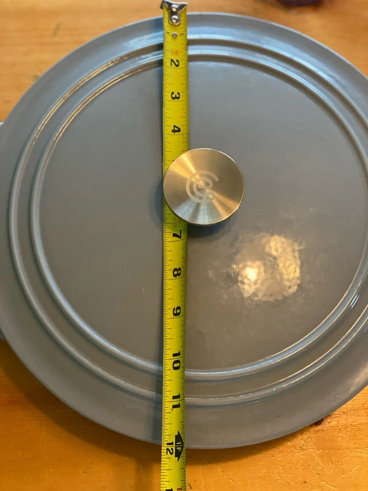 COOKS ESSENTIALS Cast Iron Grey Enamel 12” Double Handle Skillet with Lid - Image 2 of 4