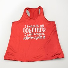 NWOT Women's Red "I Have It All Together" Funny Cute Humor Novelty Tank Top XL