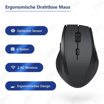 Ergonomische Drahtlose Mause Kabellos 2.4G 800/1200DPI Präzise Optische Position