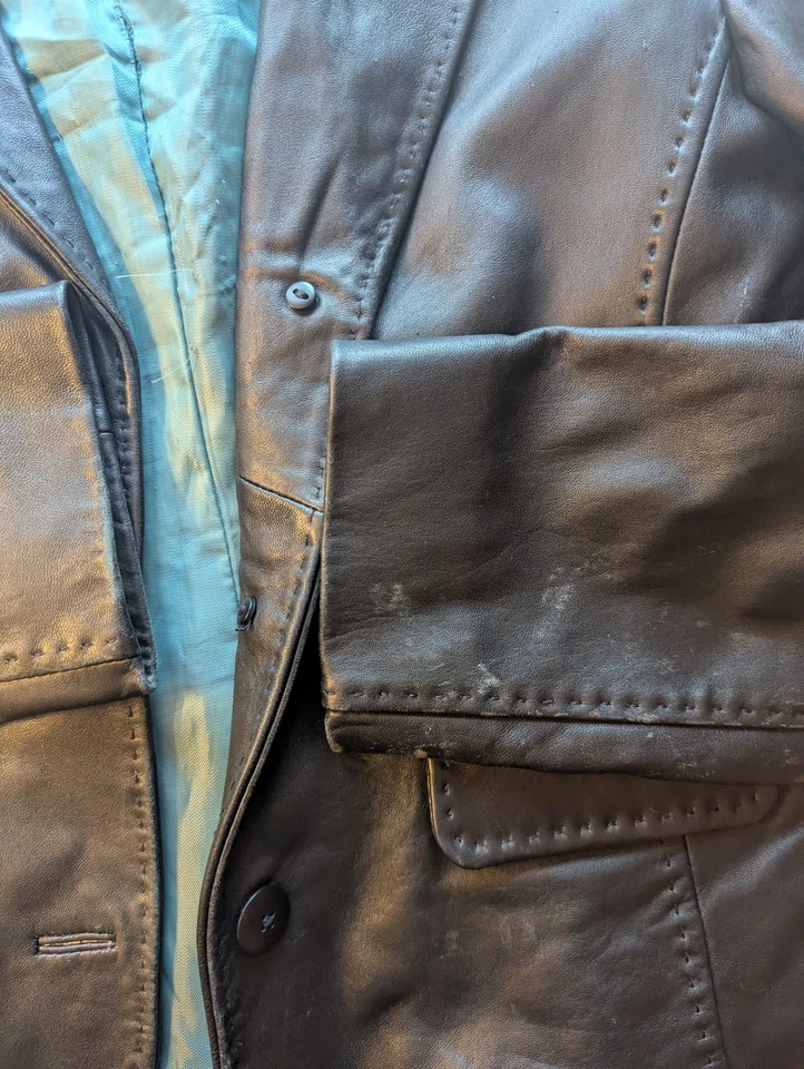 Apt 9 женщин черный 100% ягненка кожаная куртка кнопка спереди классический стиль Med - Изображение 4 из 4