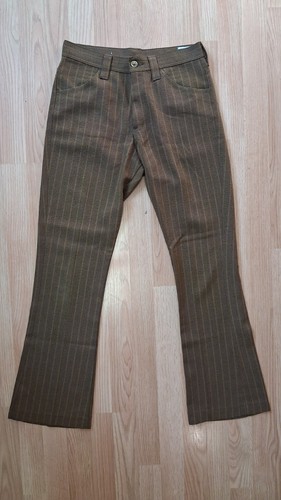Vintage Farah Brown Pinstripe Pants Sta-Prest Style USA Made Talon Zip W30 L29