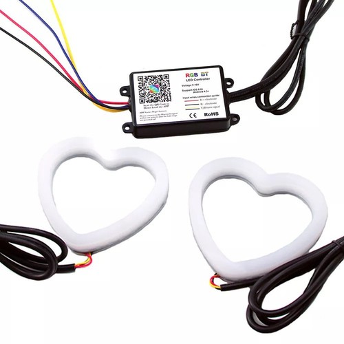 Adjustable Color Options with 2PCS App Controlled RGB Angel Eyes Rings - Picture 3 of 10