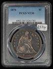 1870 $1 Seated Liberty Silver Dollar - PCGS VF 30 - SKU-B5714