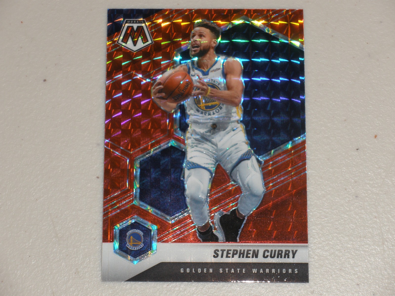 2020-21 Panini Mosaic Red Mosaic Prizm #175 Stephen Curry