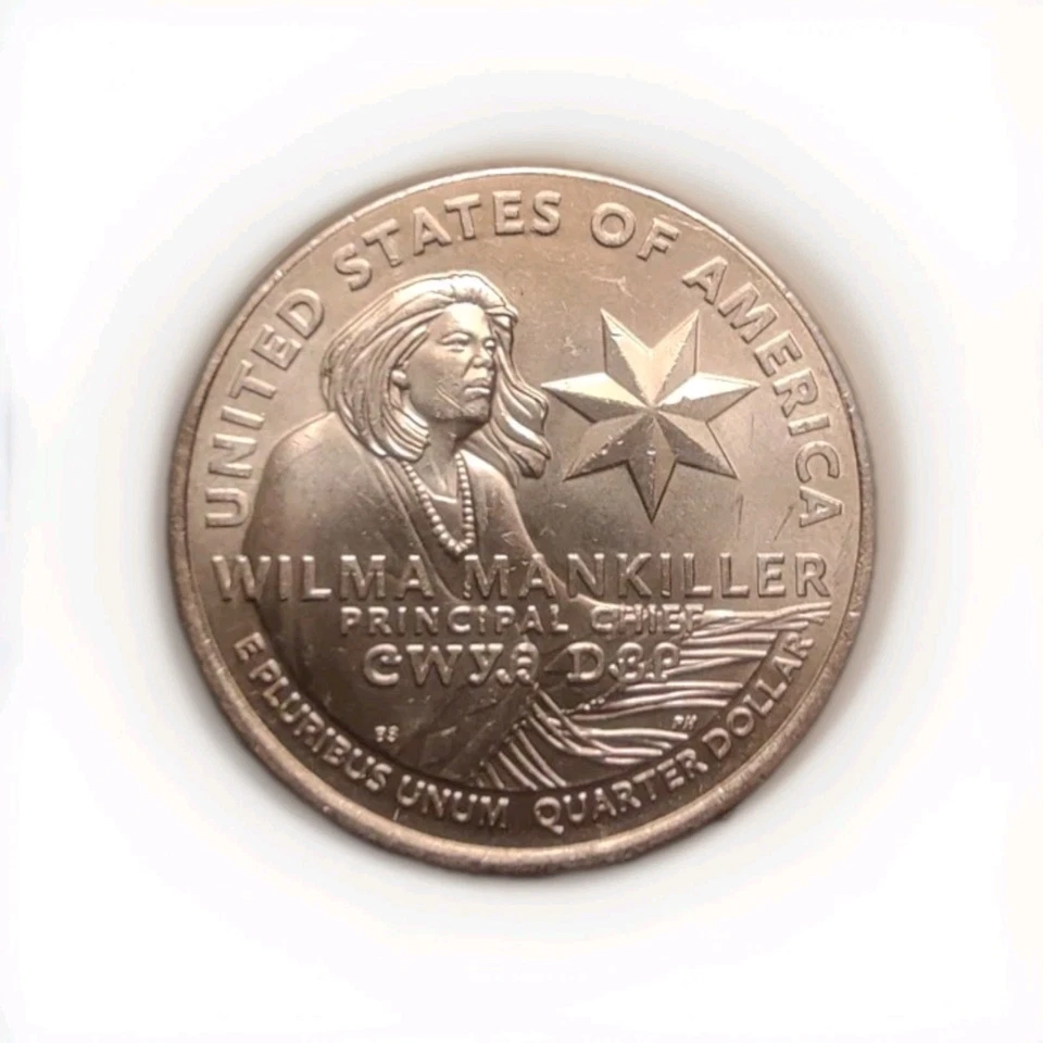 2022 P Wilma Mankiller "In Cod We Trust" Rare Errors Quarter - Image 3 of 4