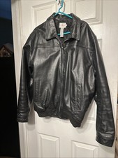 Vintage Y2K Sz XL Calvin Klein Moto Leather Jacket Men's Black 90s Quilt Lining