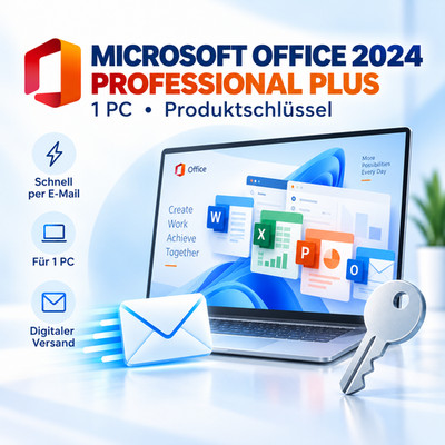 MS Office 2024 Professional Plus 1 PC Dauerlizenz Outlook Access OneNote Key