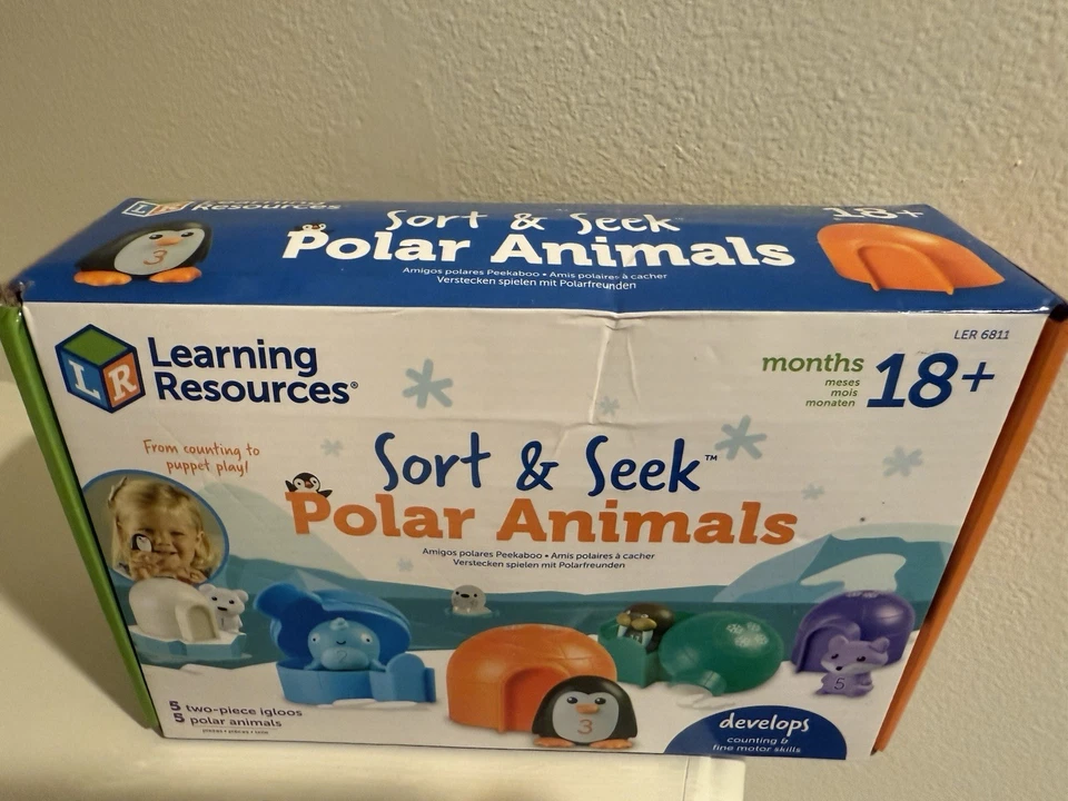 Recursos de aprendizaje Ordenar y buscar animales polares NUEVO juguetes para niños Foto 3 de 4