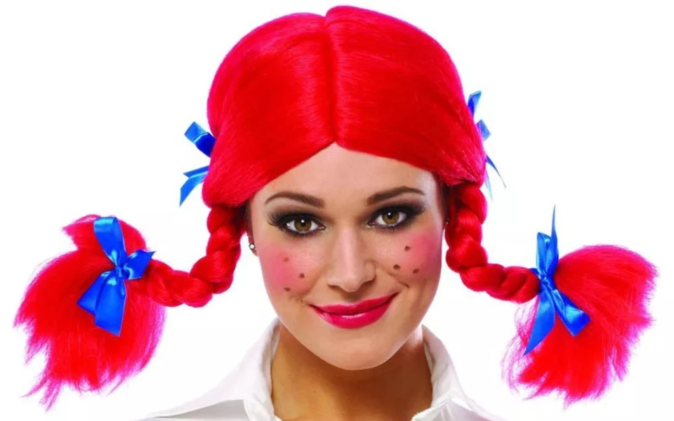 Peluca coleta roja de niña sueca pecosa valiente Foto 2 de 2