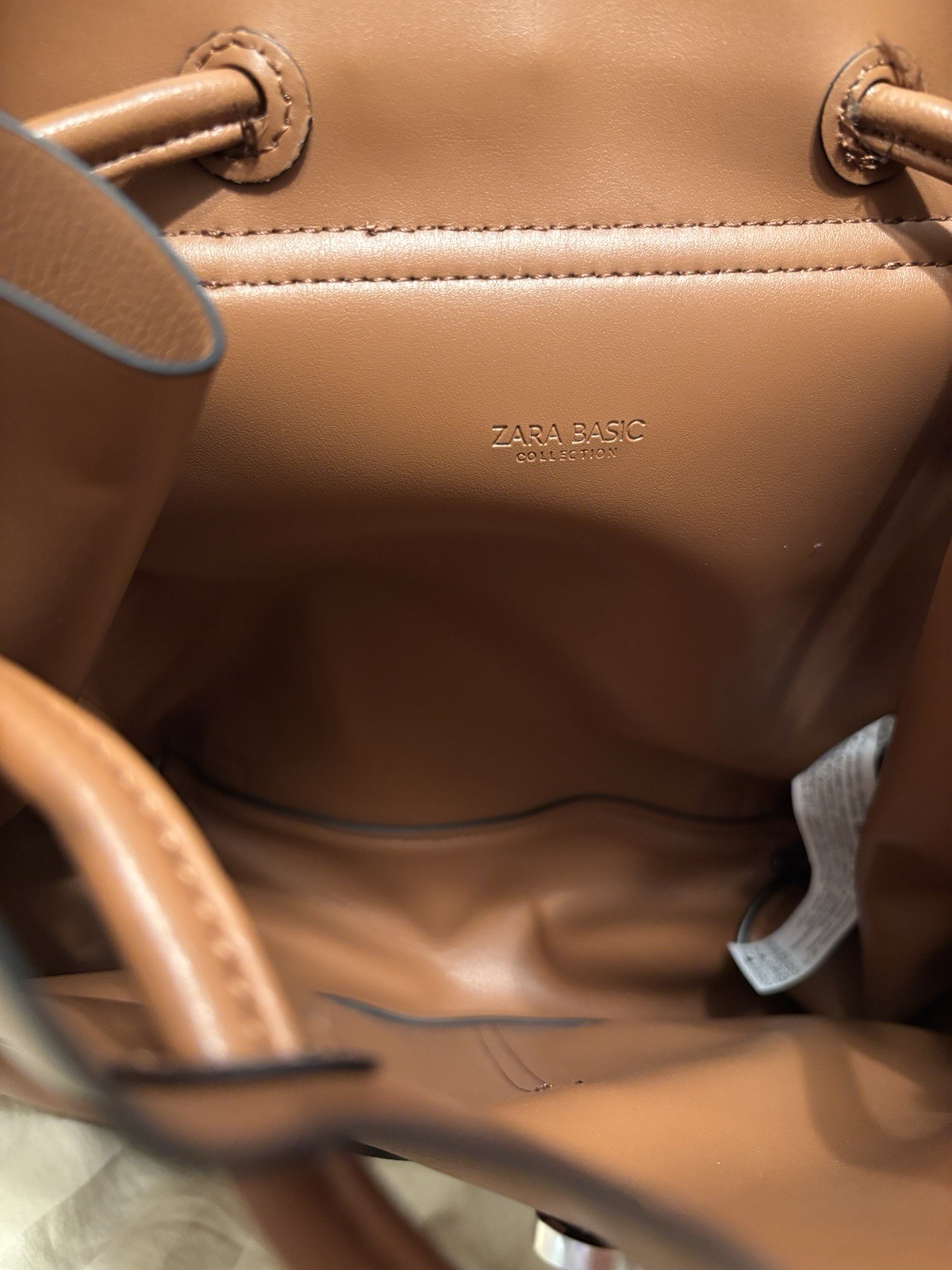 Zara Basic Collection Leather Backpack - image 3