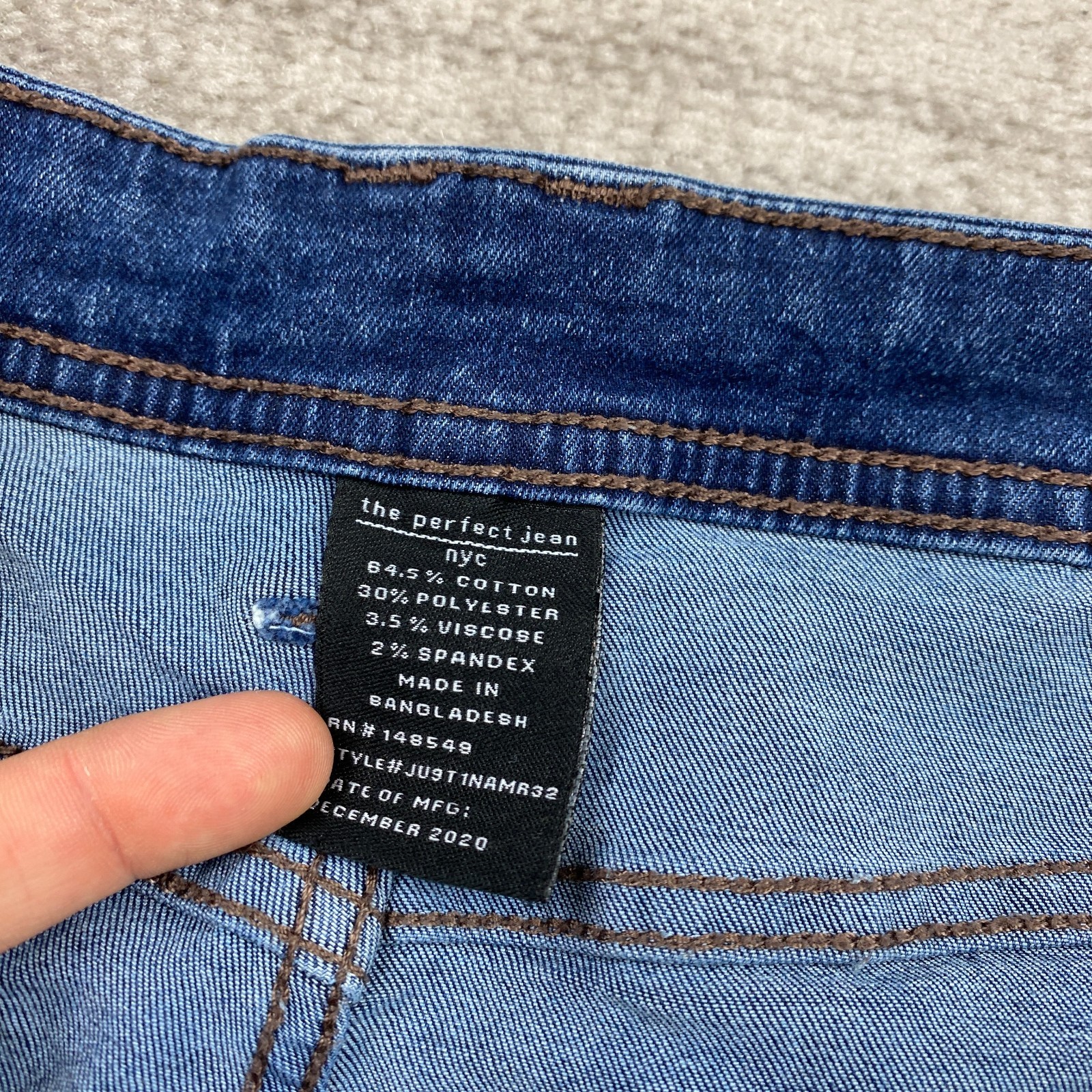 The Perfect Jean NYC Pants Mens 34 Blue Jeans Denim Pocket Outdoor Preppy 34x32