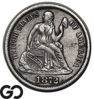 1872 Seated Liberty Dime, AU+