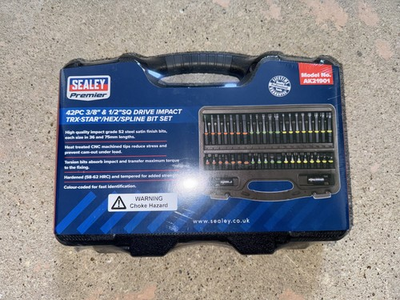 #ad Sealey Premier AK21901 42 Pcs Impact TRX Star Hex Spline Bit 3 8quot; amp; 1 2quot;Sq Drive GBP 47.39