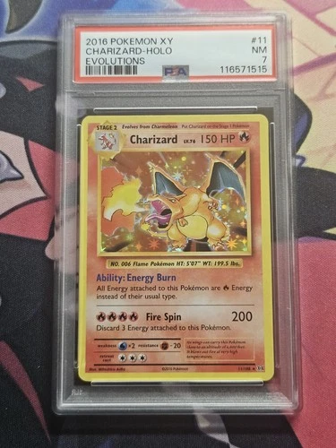 2016 Pokémon Charizard Holo XY Evolutions 11/108 PSA 7 NM