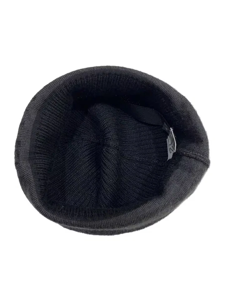 Gorra tejida de lana negra Armani Collezioni para hombre AUQ67 Foto 3 de 4