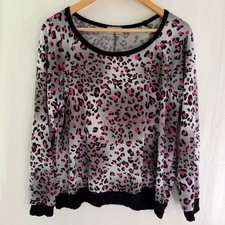 Free Kisses Plus 2XL Leopard Print Raglan Top Pink Gray Black FK7325X USA Made