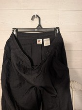 Vintage Nike Track Pants Black Nylon Zip Ankle 90s Y2K Sz Small